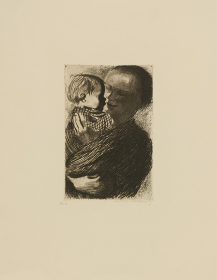K�the Kollwitz: Mutter mit Kind auf dem Arm