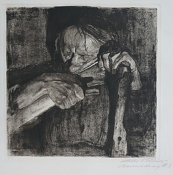 K�the Kollwitz: Beim Dengeln