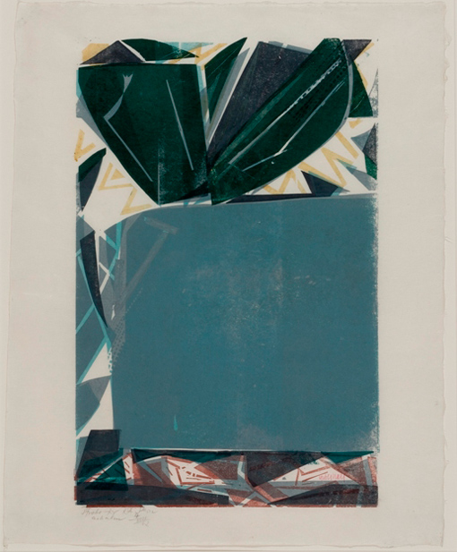HAP Grieshaber: Blaue Vase � Hommage � C�zanne