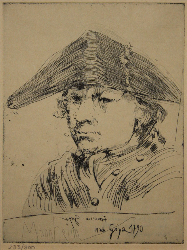Horst Janssen: Goya nach einem Selbstbildnis von 1790 (Mannheim I)